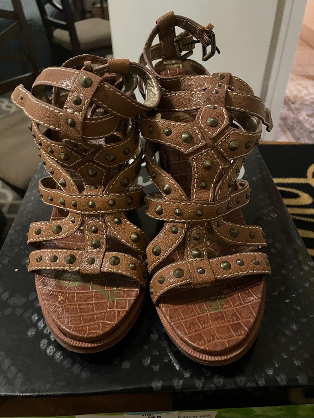 Sam Edelman Brown Studded Gladiator Heels